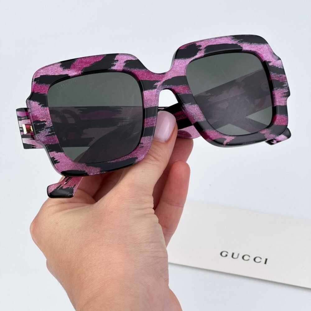 Gucci GG1547S 003 BRAND NEW Sunglasses Black Grey Women Square - Picture 2 of 12